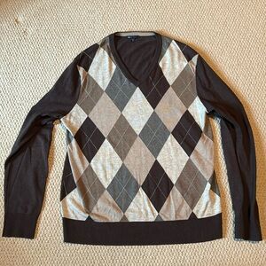 Vintage Gap —argyle v neck cotton sweater medium